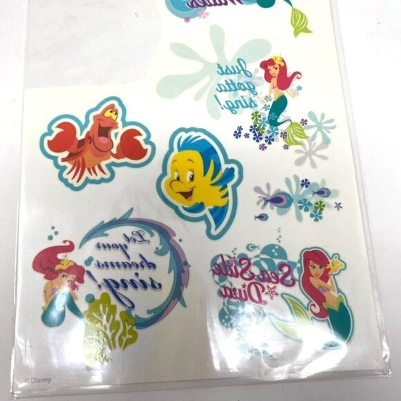 Disney's Little Mermaid Ariel Flounder Sebastian Temporary Tattoos Partly Used - Picture 3 of 5